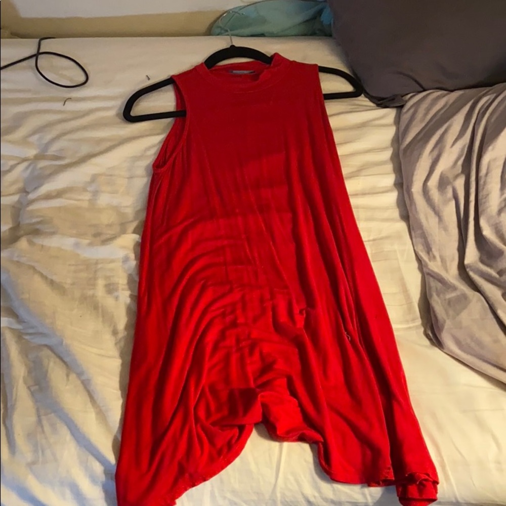 Sleeveless red dress